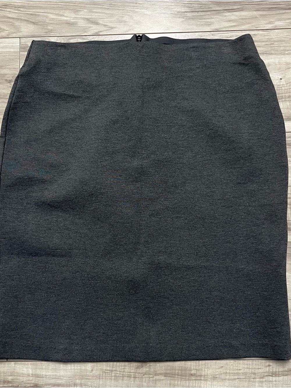 Quince Ultra Stretch Ponte Charcoal Gray Pencil Skirt